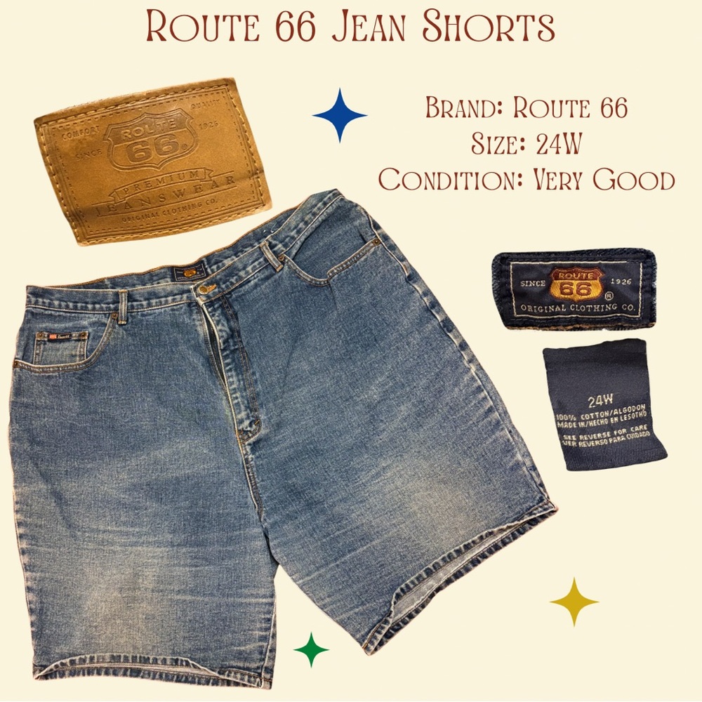 Route 66 Classic Baggy Blue Jean Shorts